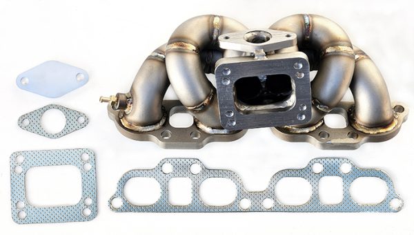 Nissan SR20DET 3mm steampipe turbo manifold top mount T3 T4
