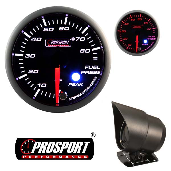 Prosport USA fuel press. gauge - Premium Peak Warn